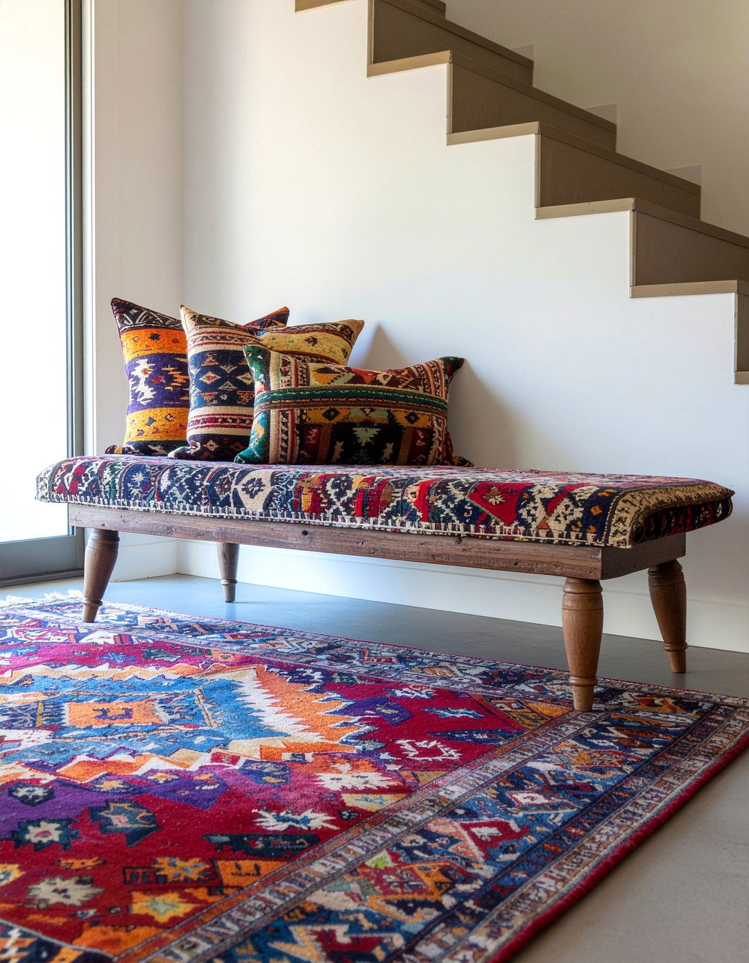 Kilim Upholstered Bench - 30 living room southwestern furniture ideas