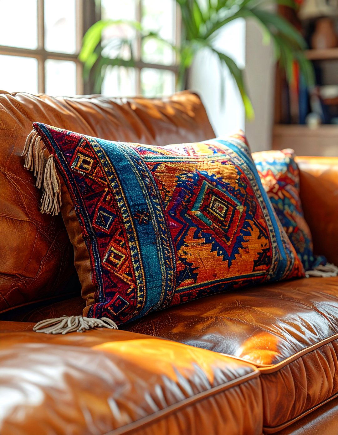 Kilim lumbar pillow for bohemian home - 30 lumbar pillow ideas