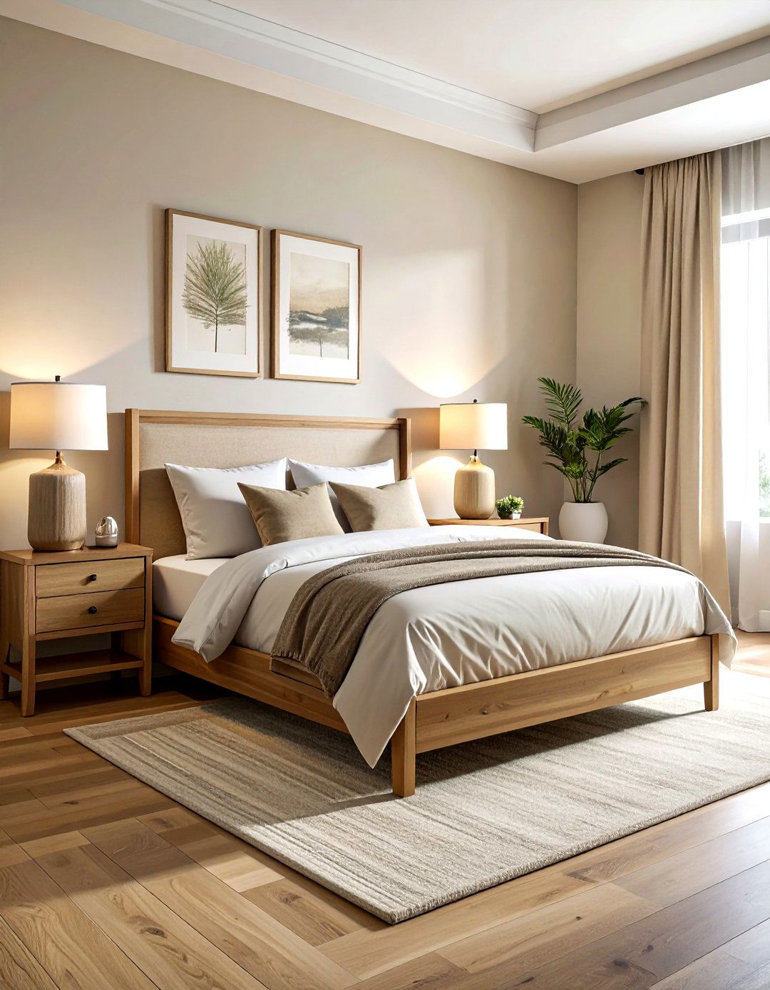 King Bed Centered On Long Wall - 30 bedroom furniture arrangement