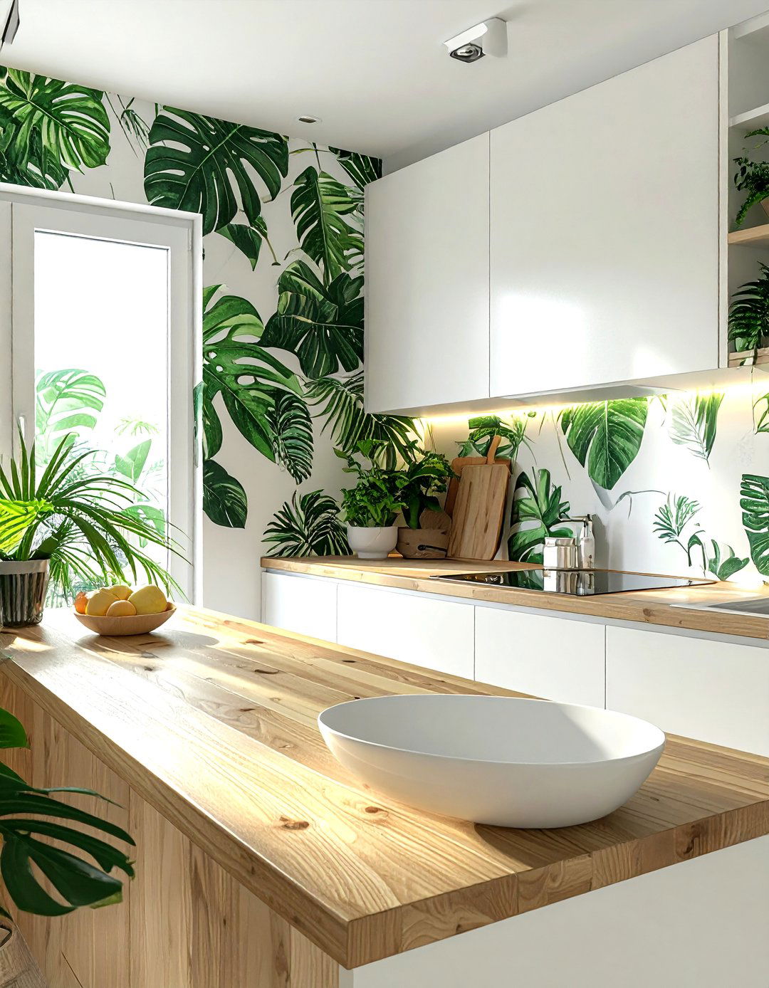 Kitchen Accent Wallpaper - 30 cheap kitchen ideas