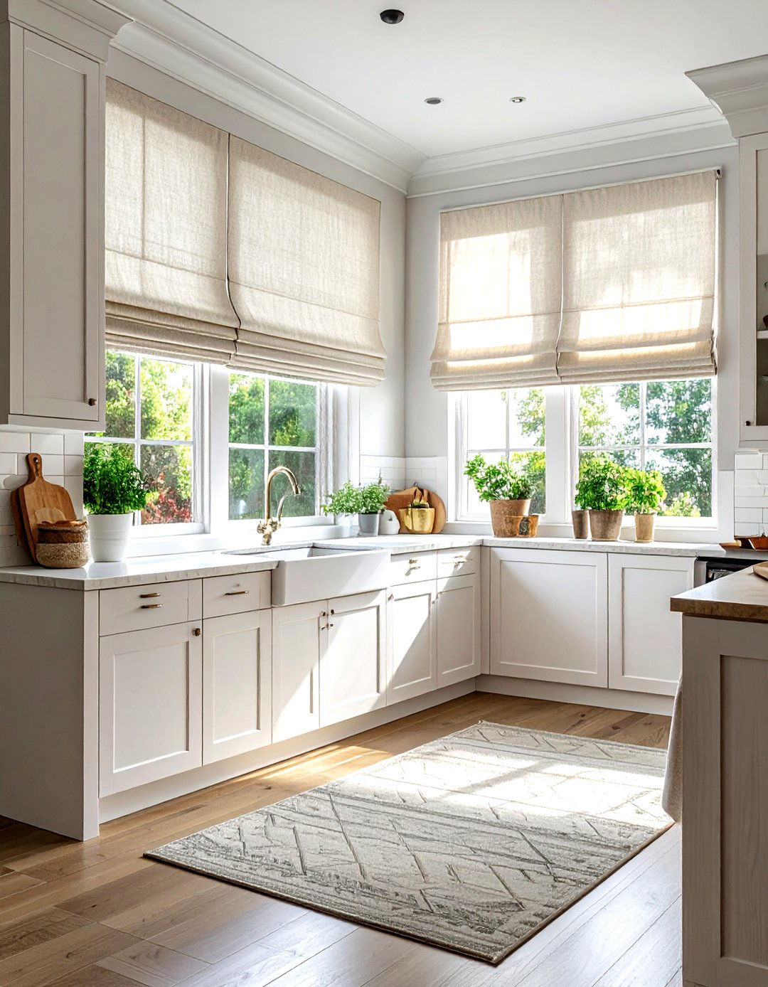 Kitchen Bay Window Roman Shades - 30 kitchen bay window ideas