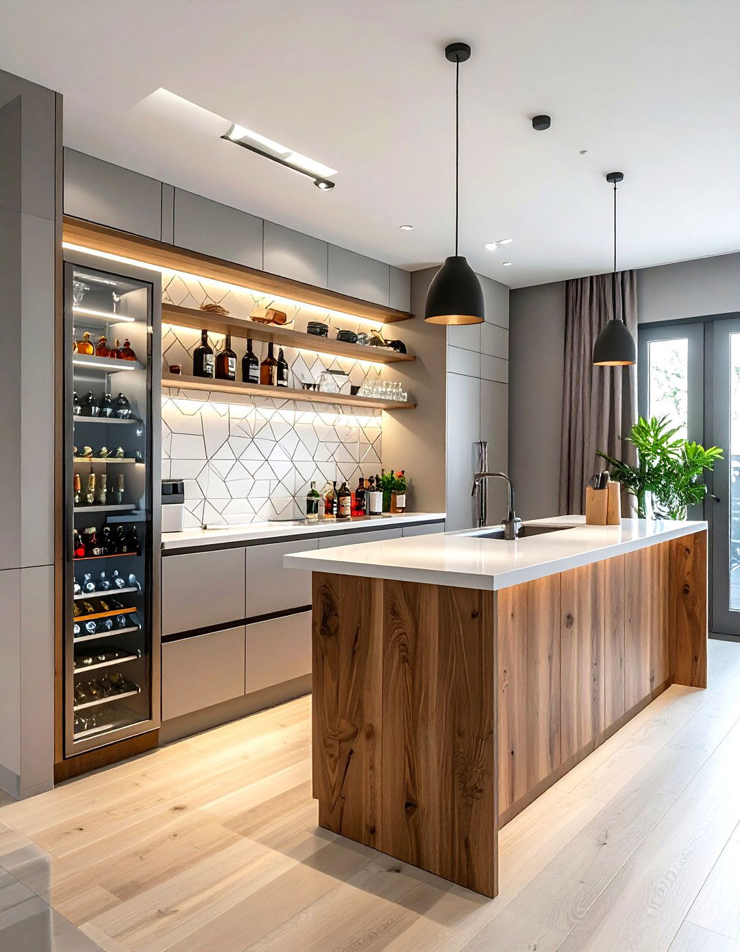 Kitchen Beverage Center - 30 kitchen social hub ideas
