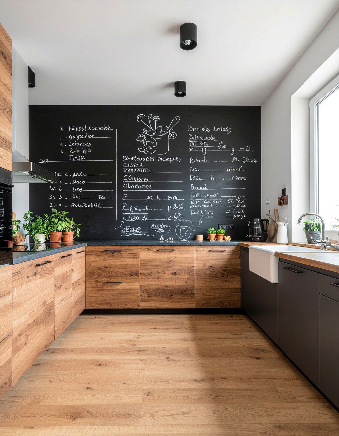 Kitchen Chalkboard Wall - 30 kitchen feature wall ideas
