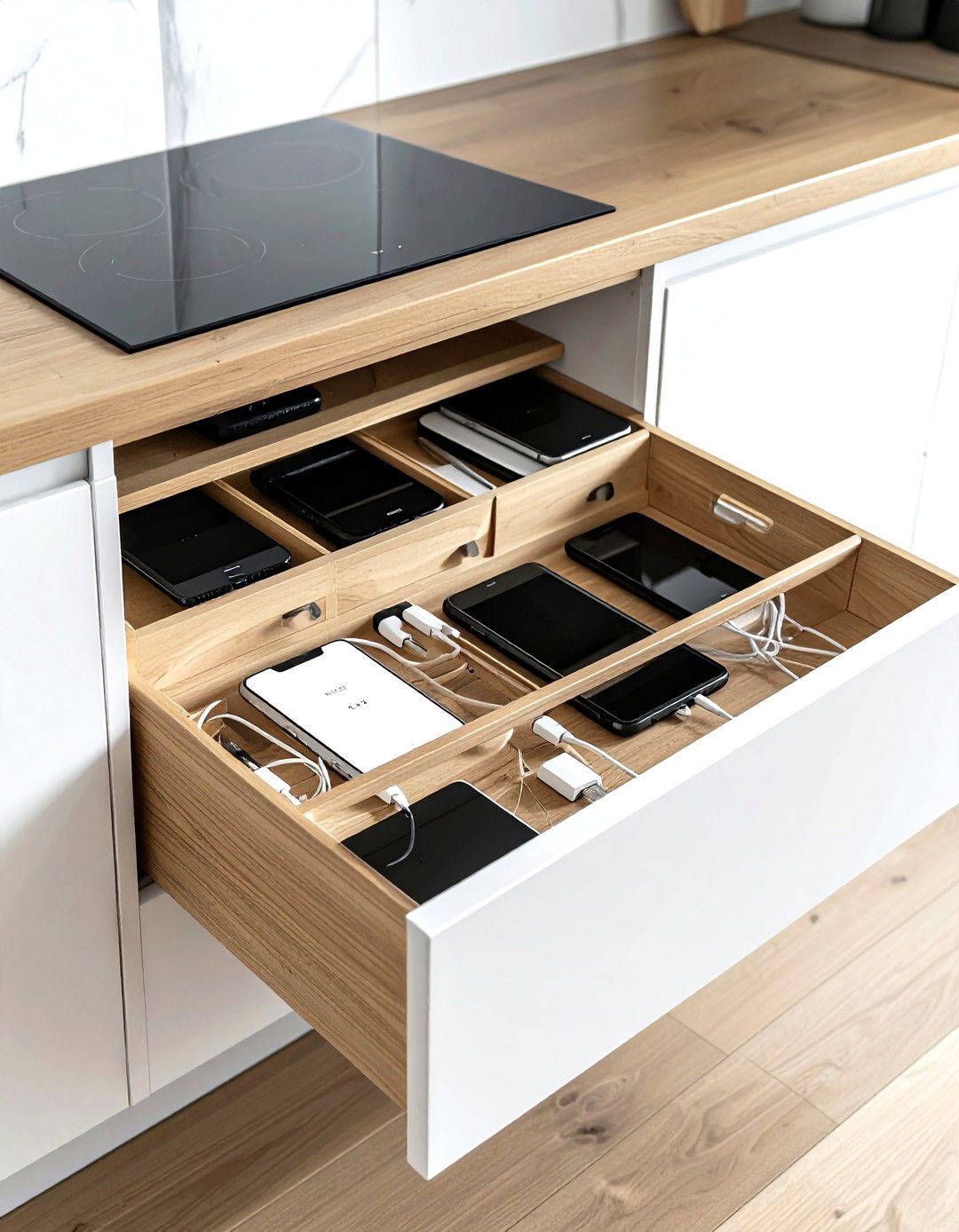 Kitchen Charging Station - 30 kitchen workflow ideas