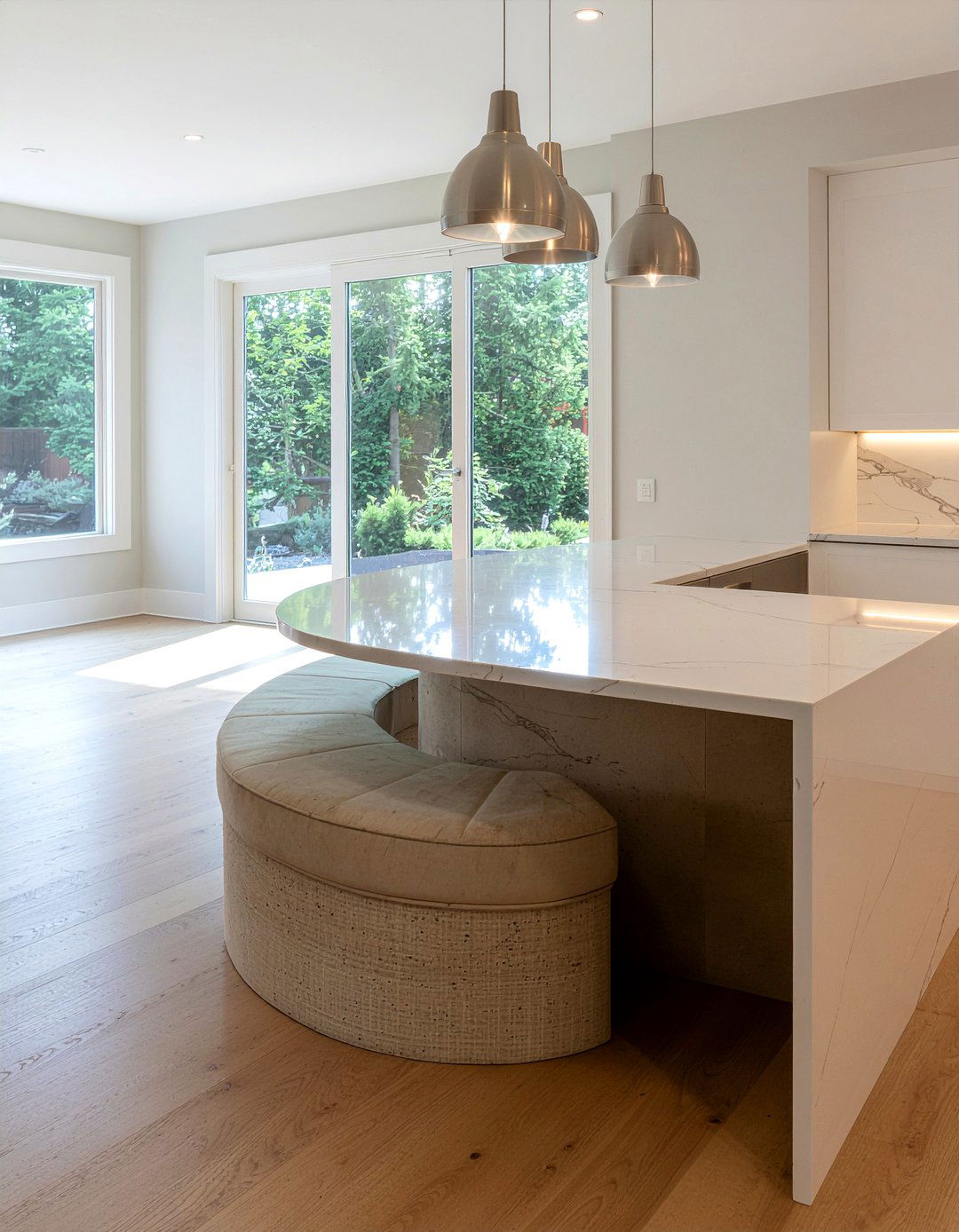 Kitchen Island Curved Bench - 30 curved dining bench ideas