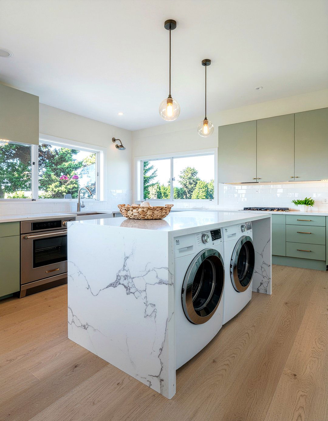 Kitchen Island Laundry Station - 30 kitchen laundry combo ideas
