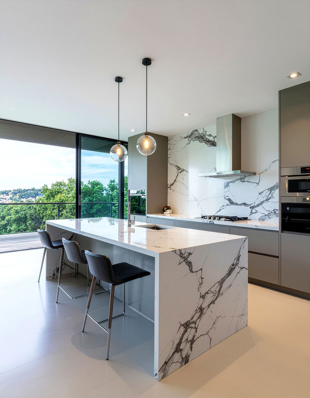 Kitchen Island With Waterfall Edge Storage - 30 kitchen island with storage ideas