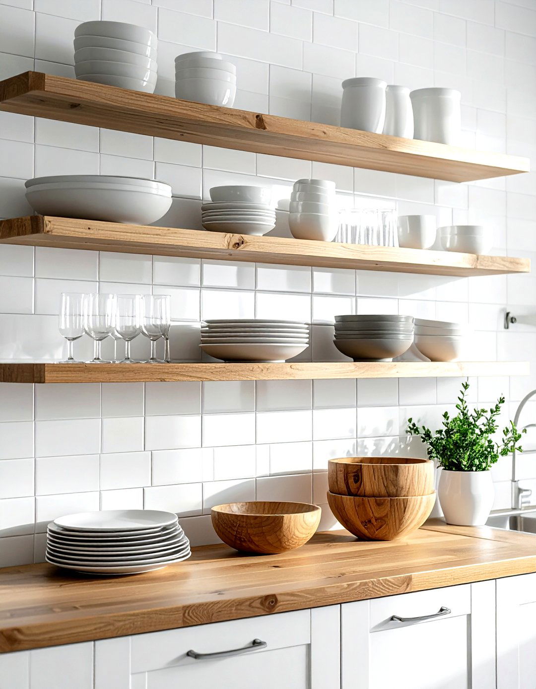 Kitchen Open Shelving - 30 kitchen workflow ideas