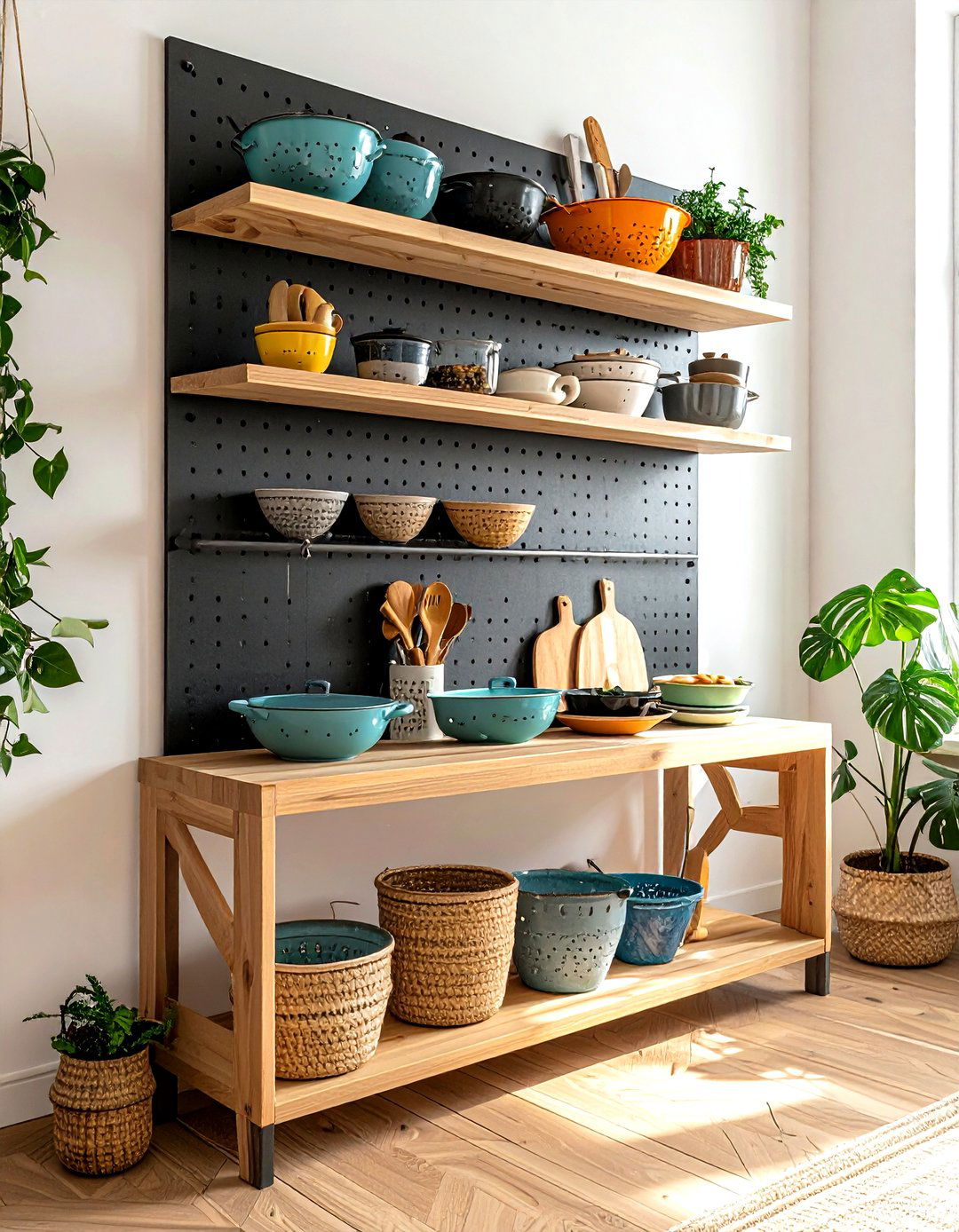 Kitchen Pegboard Organizer - 30 kitchen vertical storage ideas