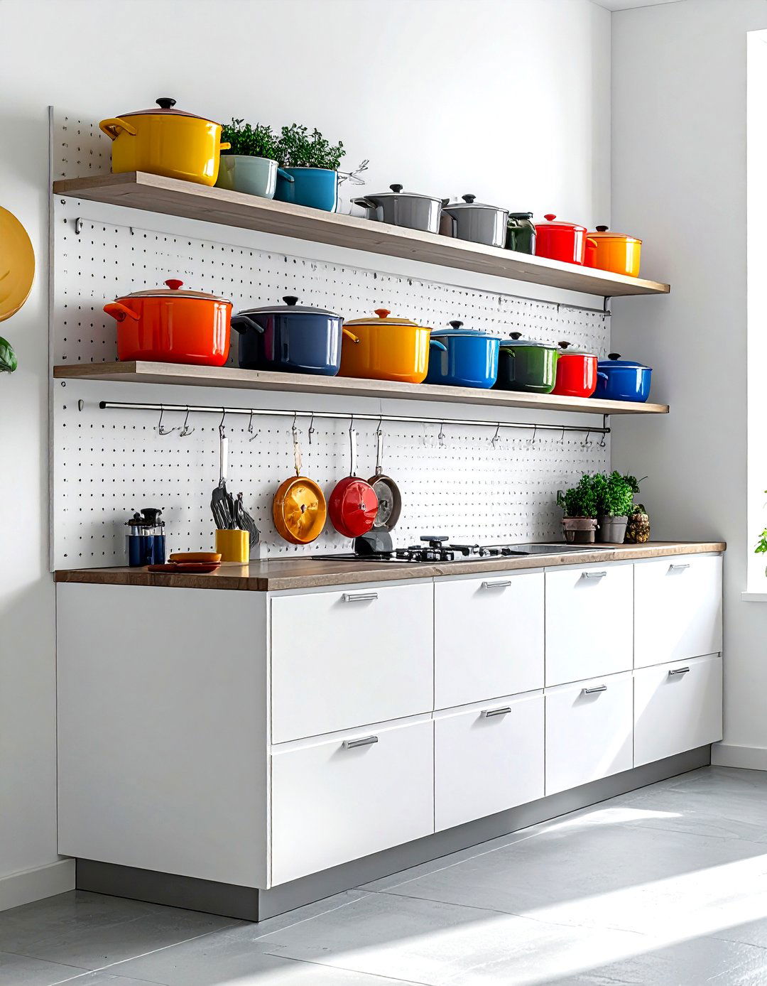 Kitchen Pegboard Organizer - 30 wall pot rack kitchen ideas