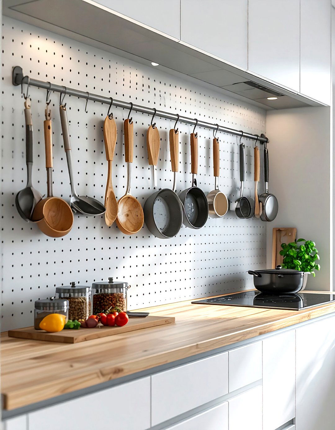 Kitchen Pegboard Wall - 30 efficient kitchen ideas