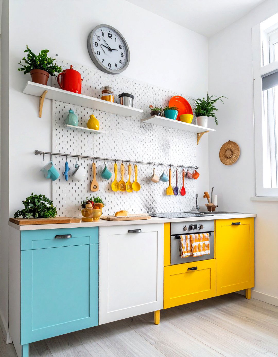Kitchen Pegboard Wall - 30 tiny kitchen ideas