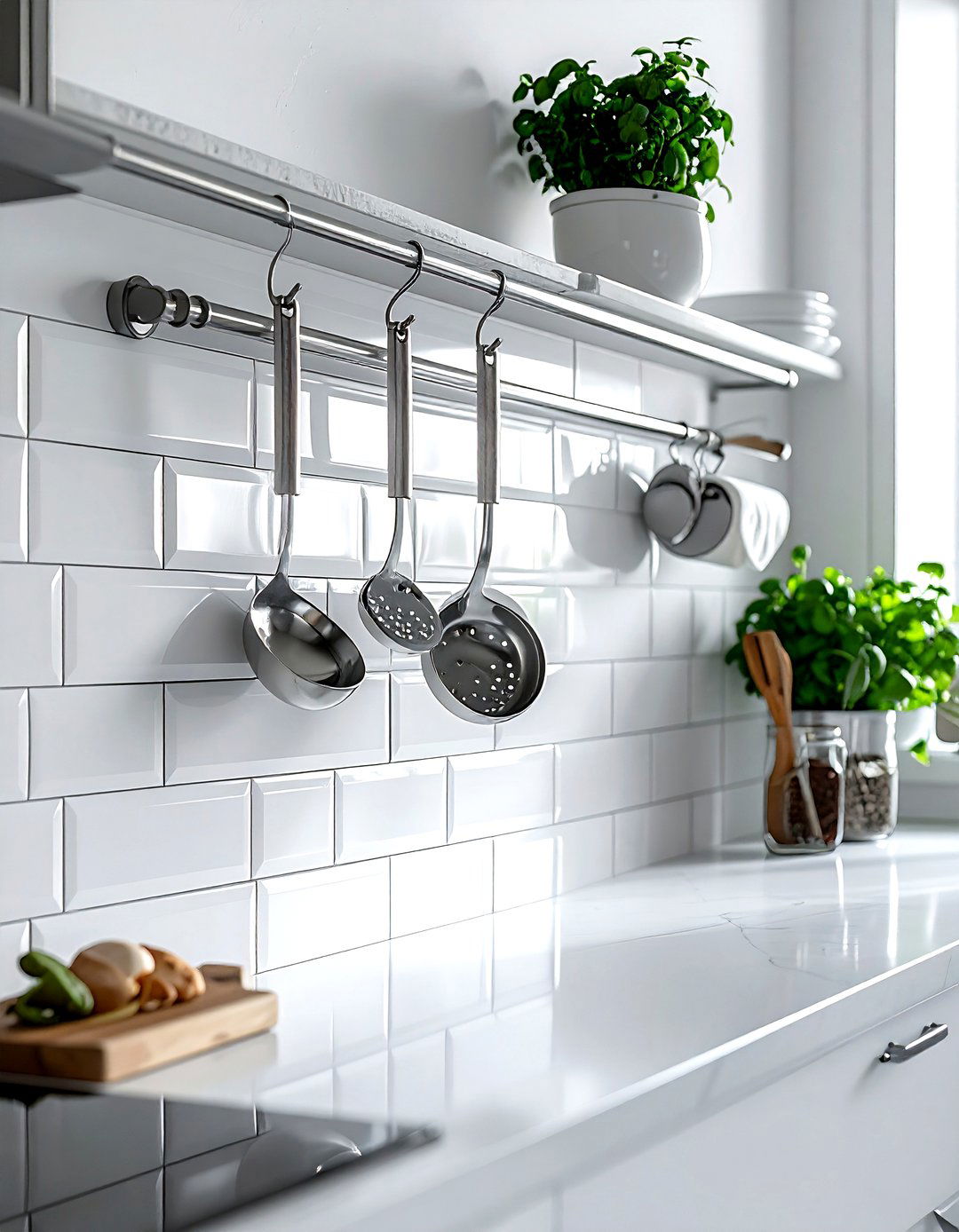 Kitchen Rail System - 30 kitchen vertical storage ideas
