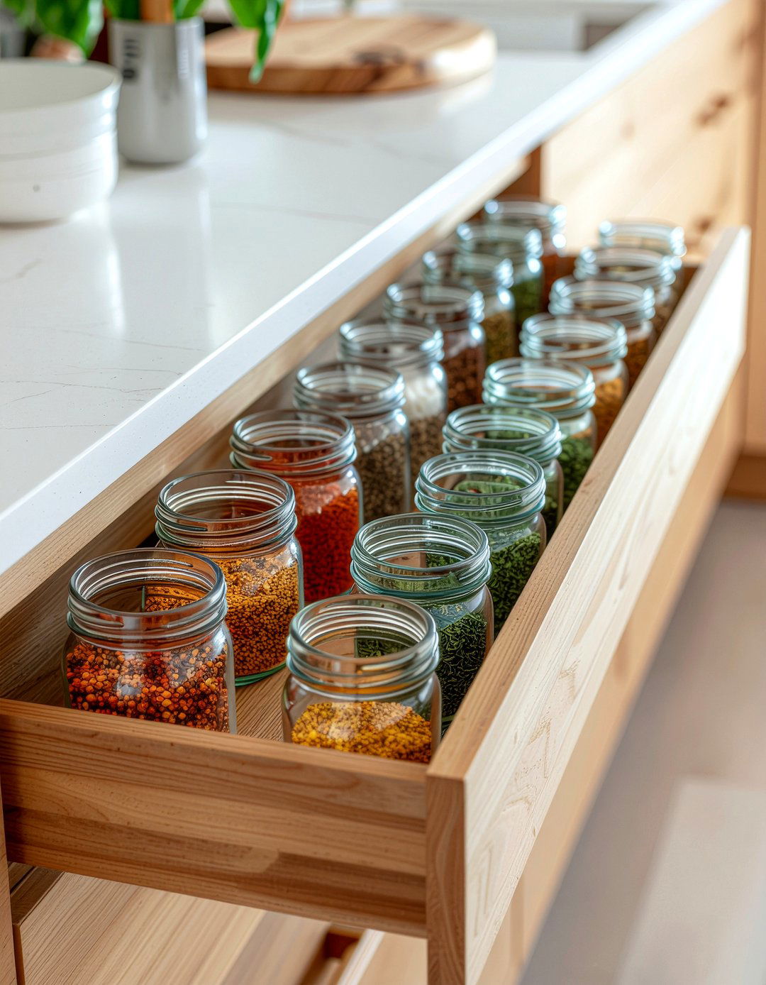 Kitchen Spice Drawer - 30 kitchen prep area ideas