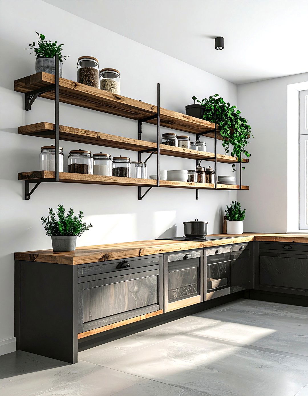 Kitchen Wall Shelving - 30 cheap kitchen ideas