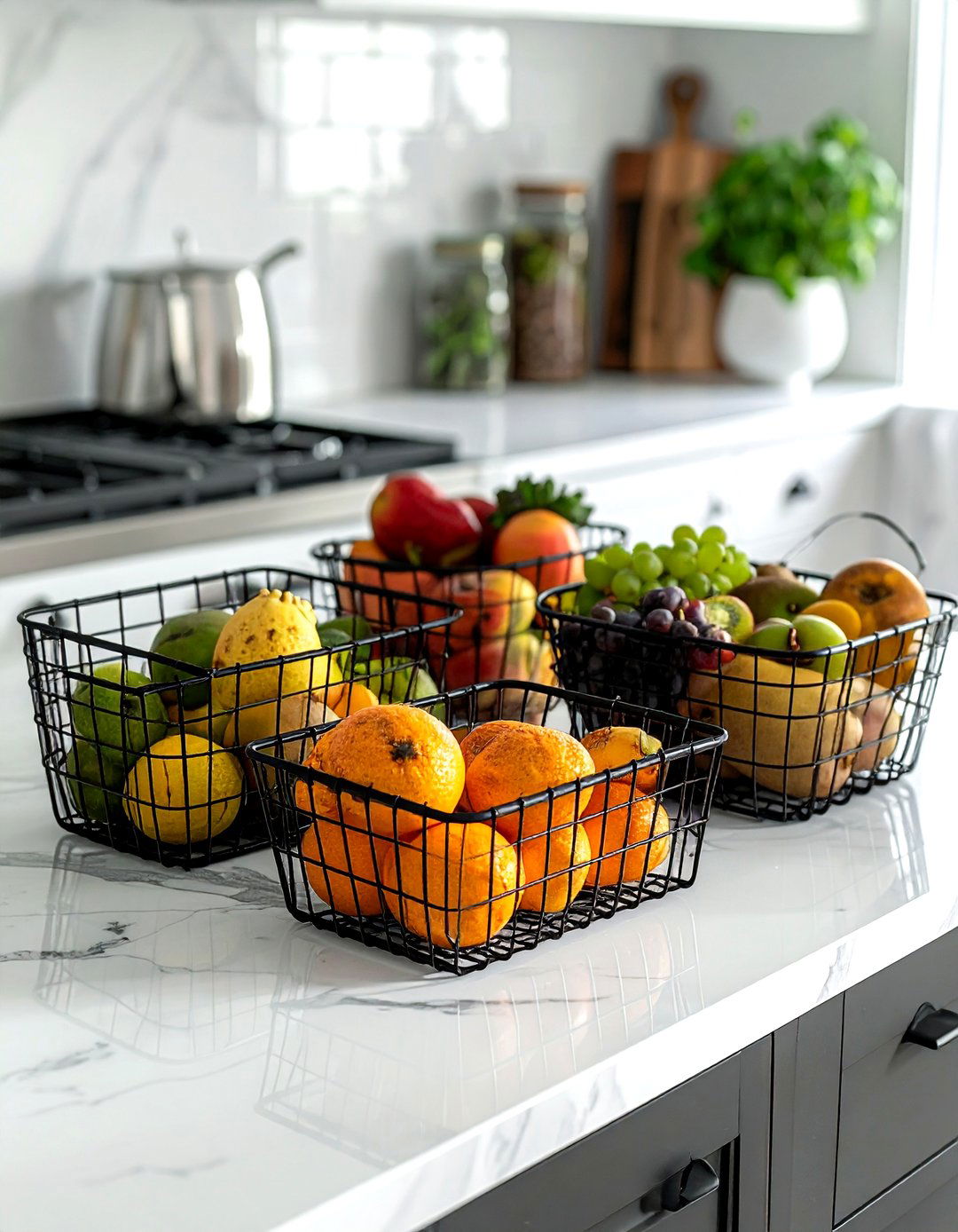 Kitchen Wire Baskets - 30 storage box ideas