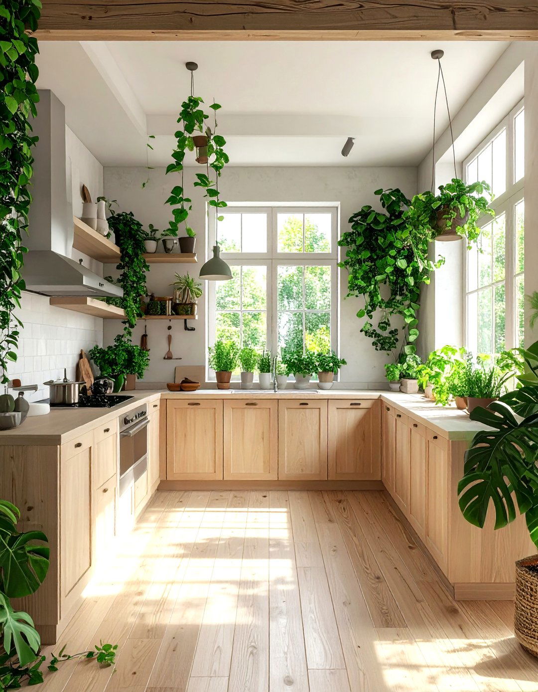 Kitchen With Indoor Plants - 30 zen kitchen ideas