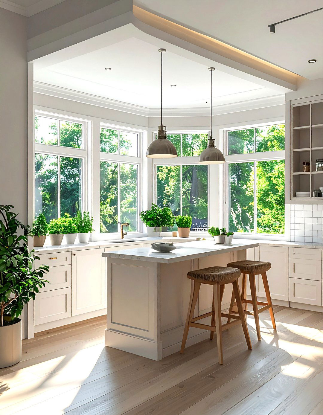 Kitchen bay window addition - 30 kitchen addition ideas