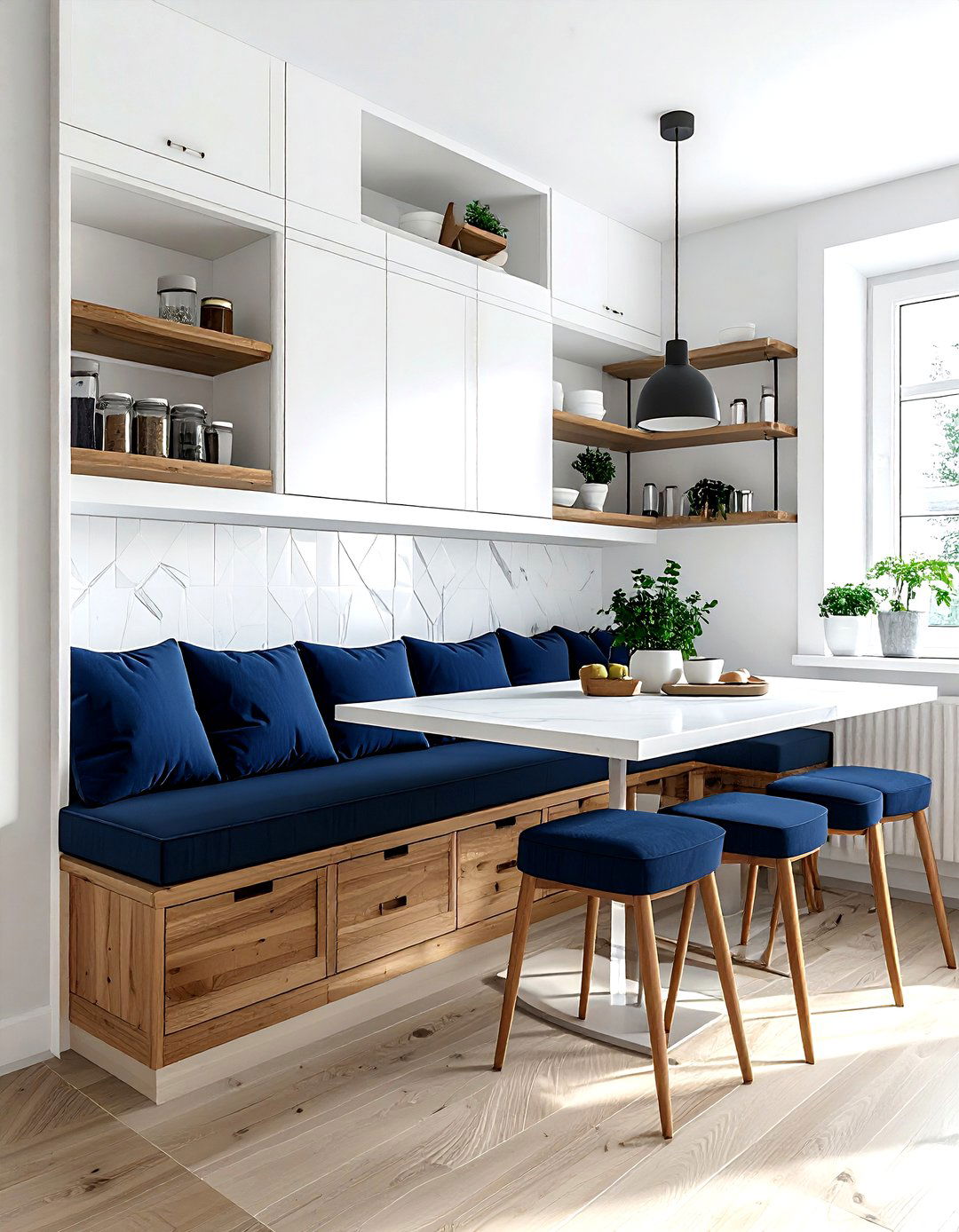 Kitchen booth with storage - 30 L-shaped banquette dining ideas