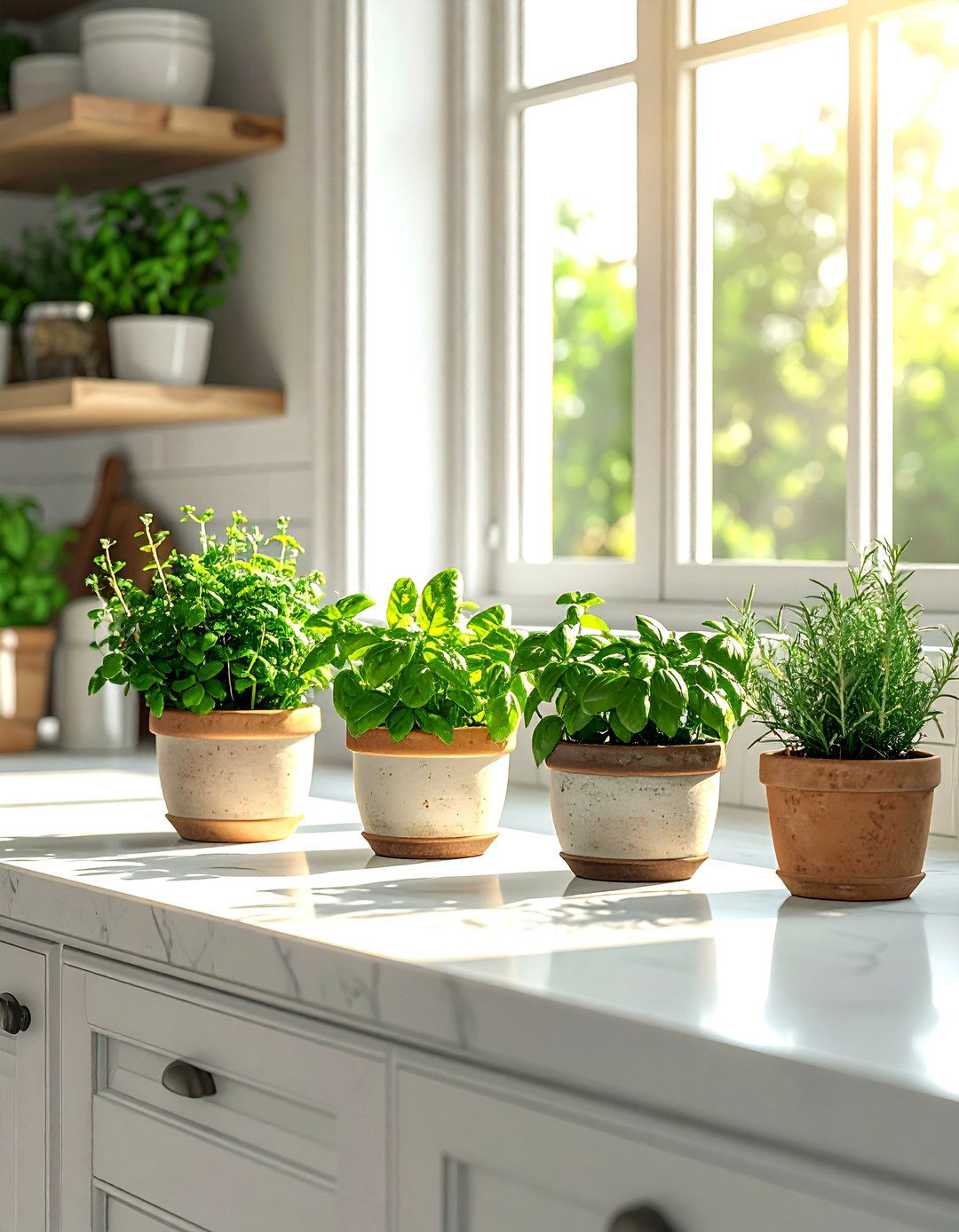 Kitchen counter herbs - 30 plant styling ideas