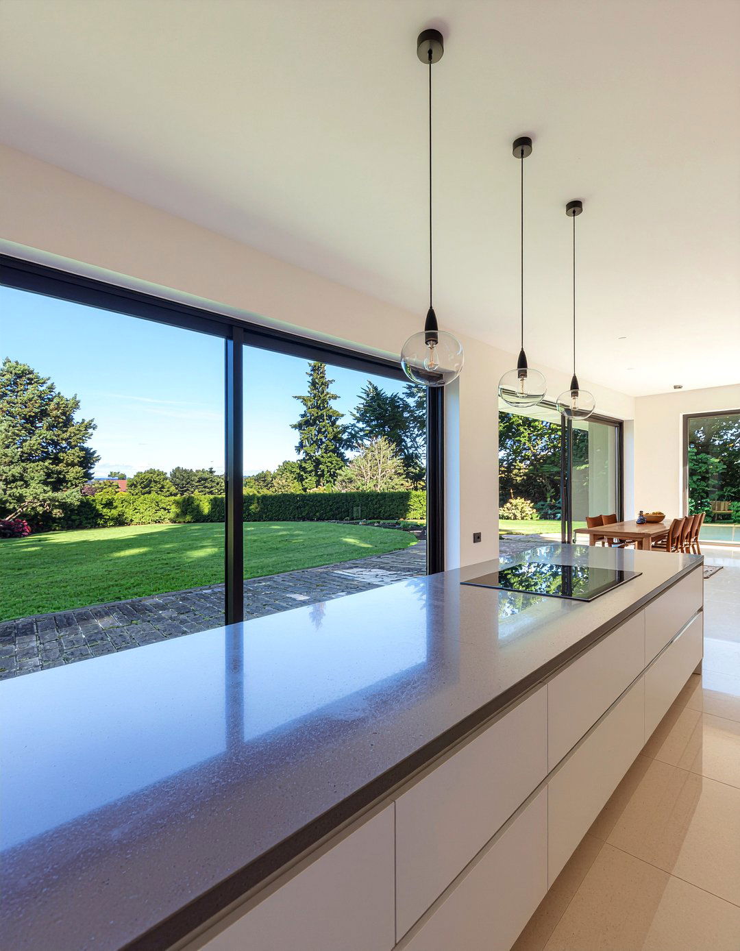 Kitchen extension with floor to ceiling windows - 30 kitchen extension ideas
