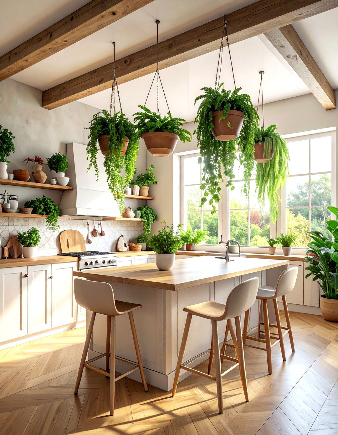 Kitchen hanging plants - 30 maximalist kitchen ideas