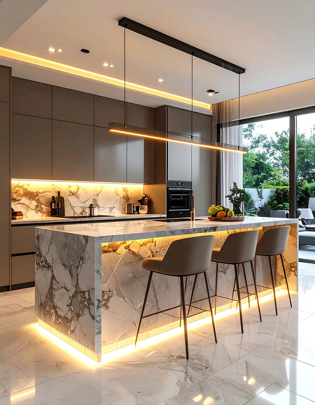 Kitchen island lights - 30 LED light decor ideas