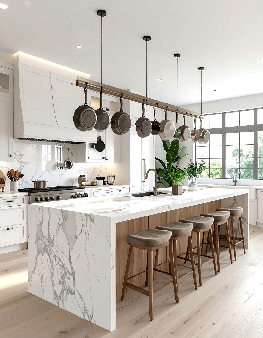 Kitchen island pot rack - 30 kitchen pot rack ideas