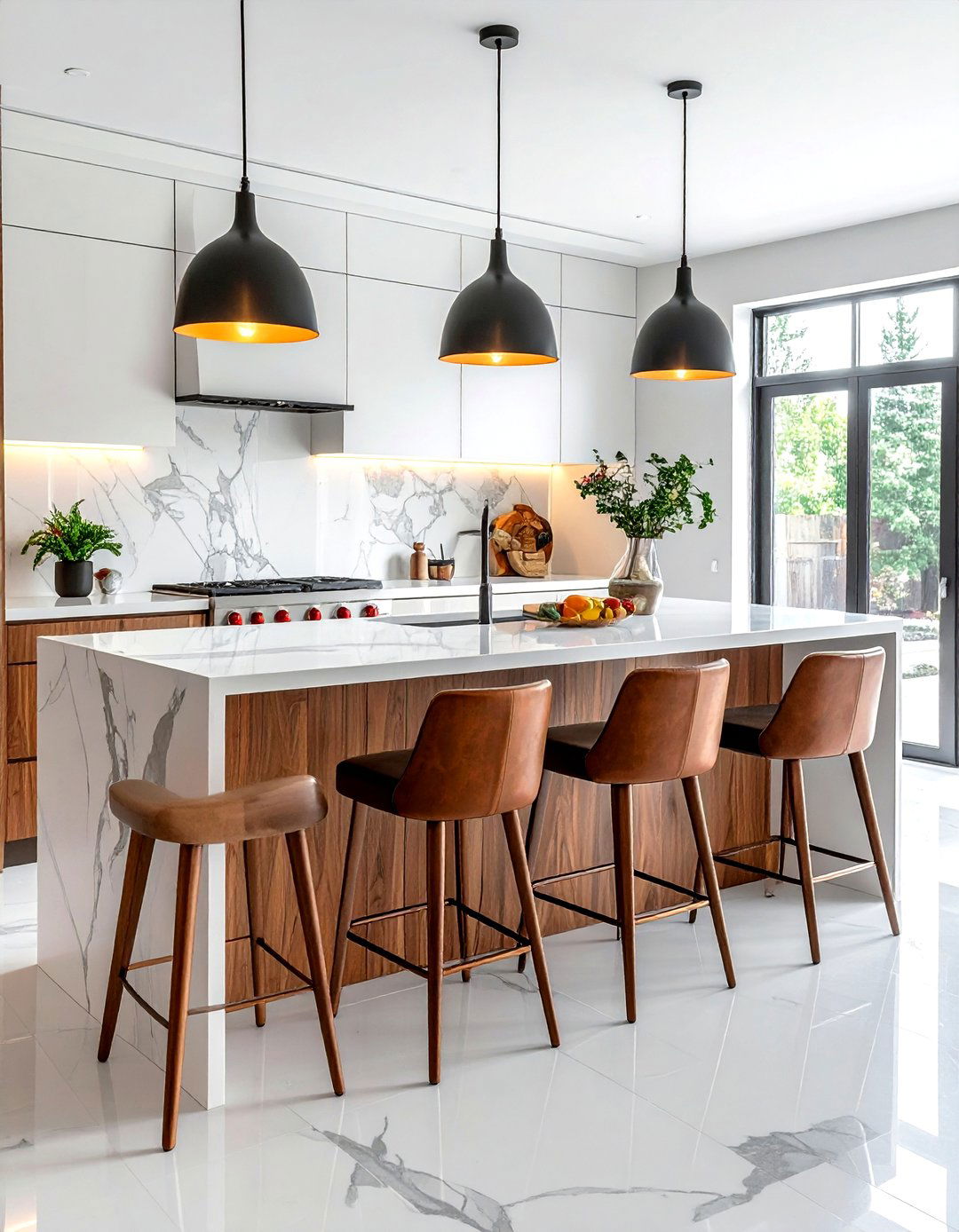 Kitchen island stools - 30 decor symmetry ideas