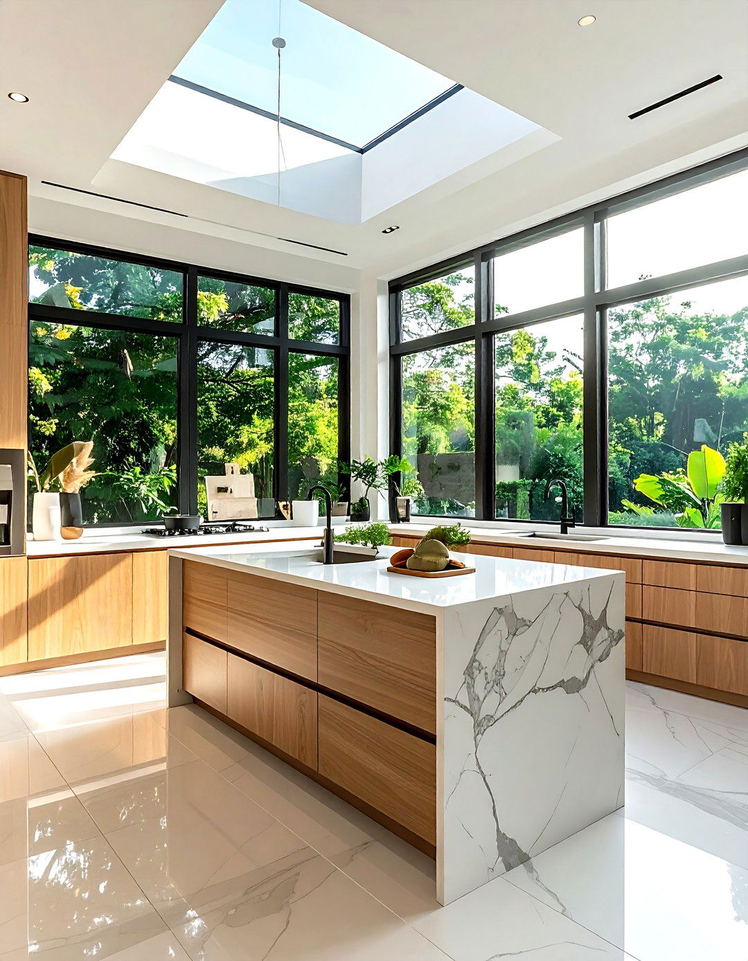 Kitchen large window - 30 spacious kitchen ideas