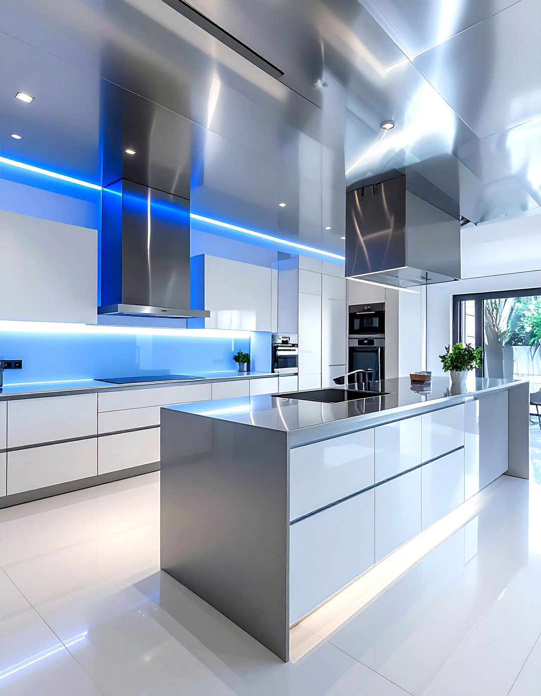 Kitchen metal ceiling