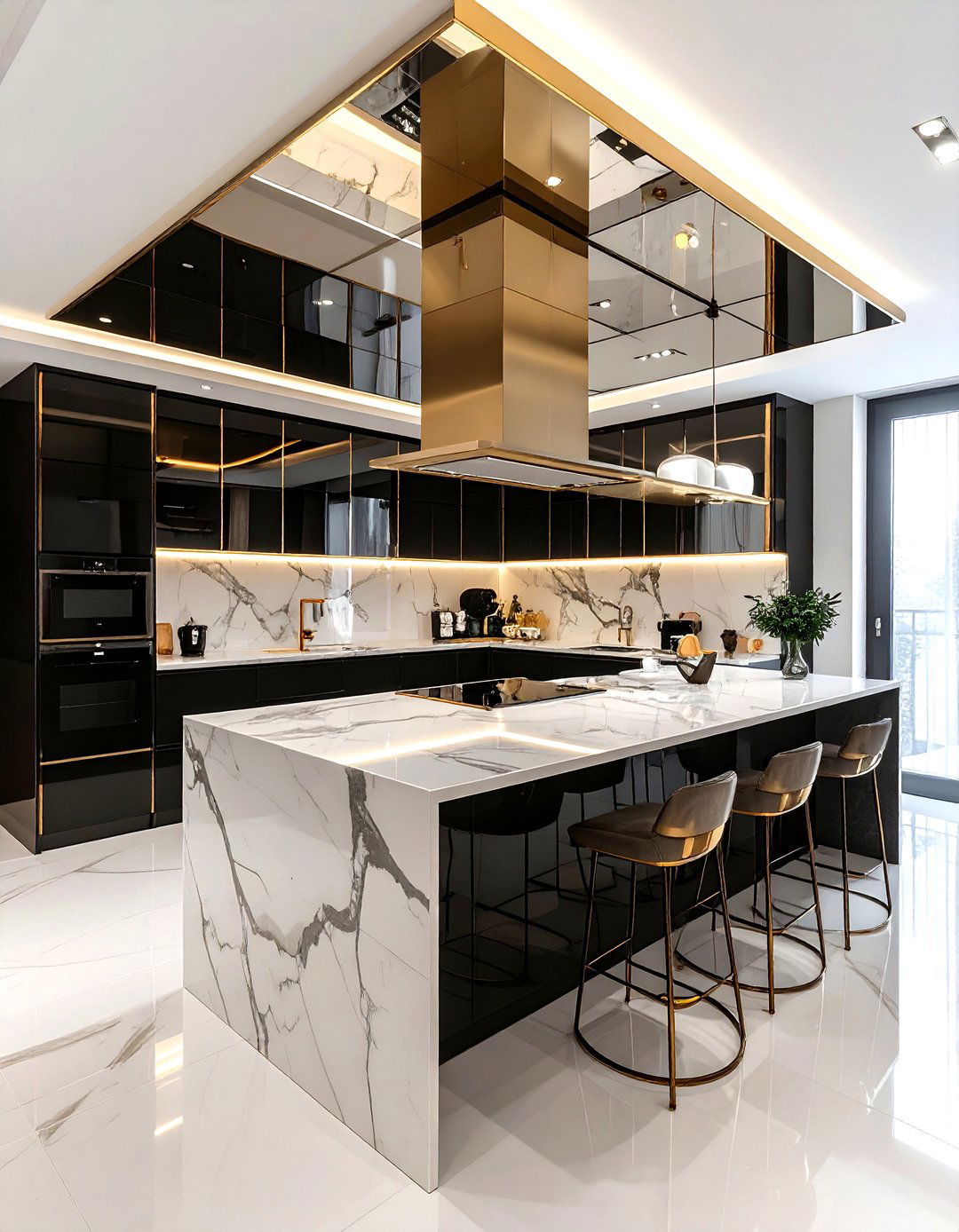 Kitchen mirrored ceiling - 30 kitchen ceiling ideas