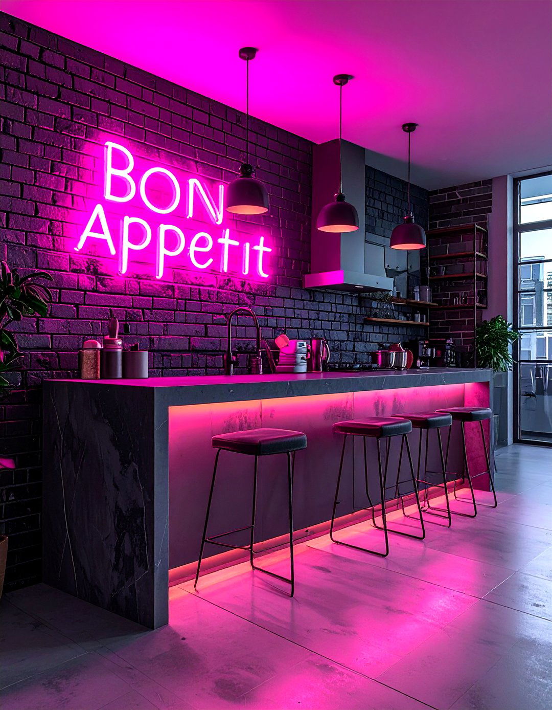 Kitchen neon sign - 30 maximalist kitchen ideas