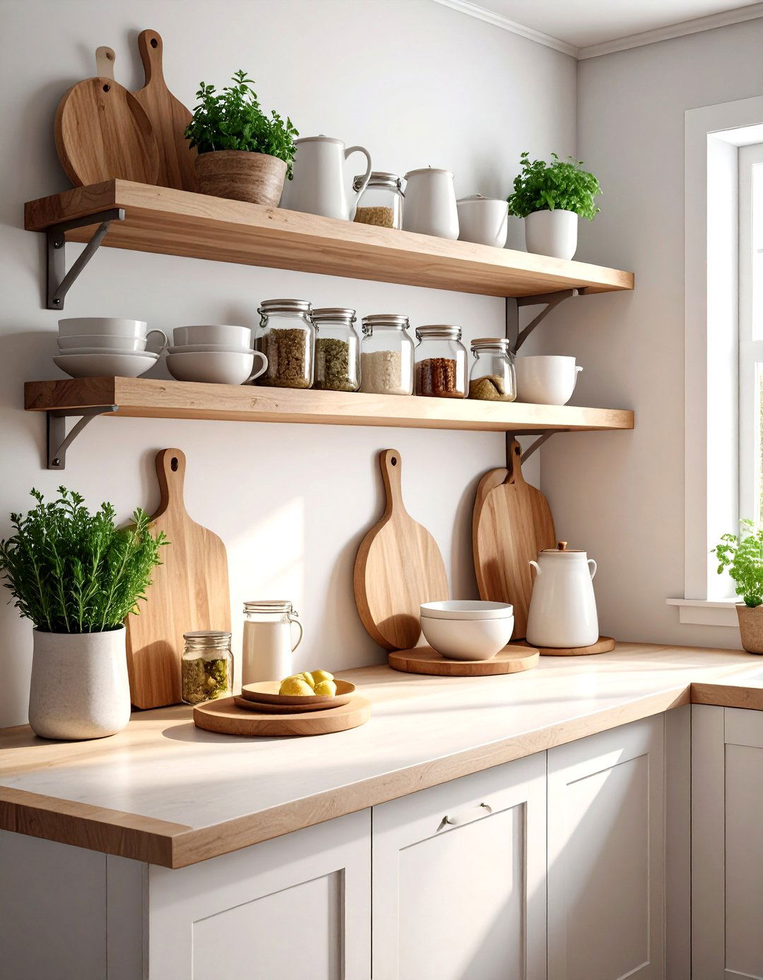 Kitchen open shelf decor - 30 shelf vignette ideas