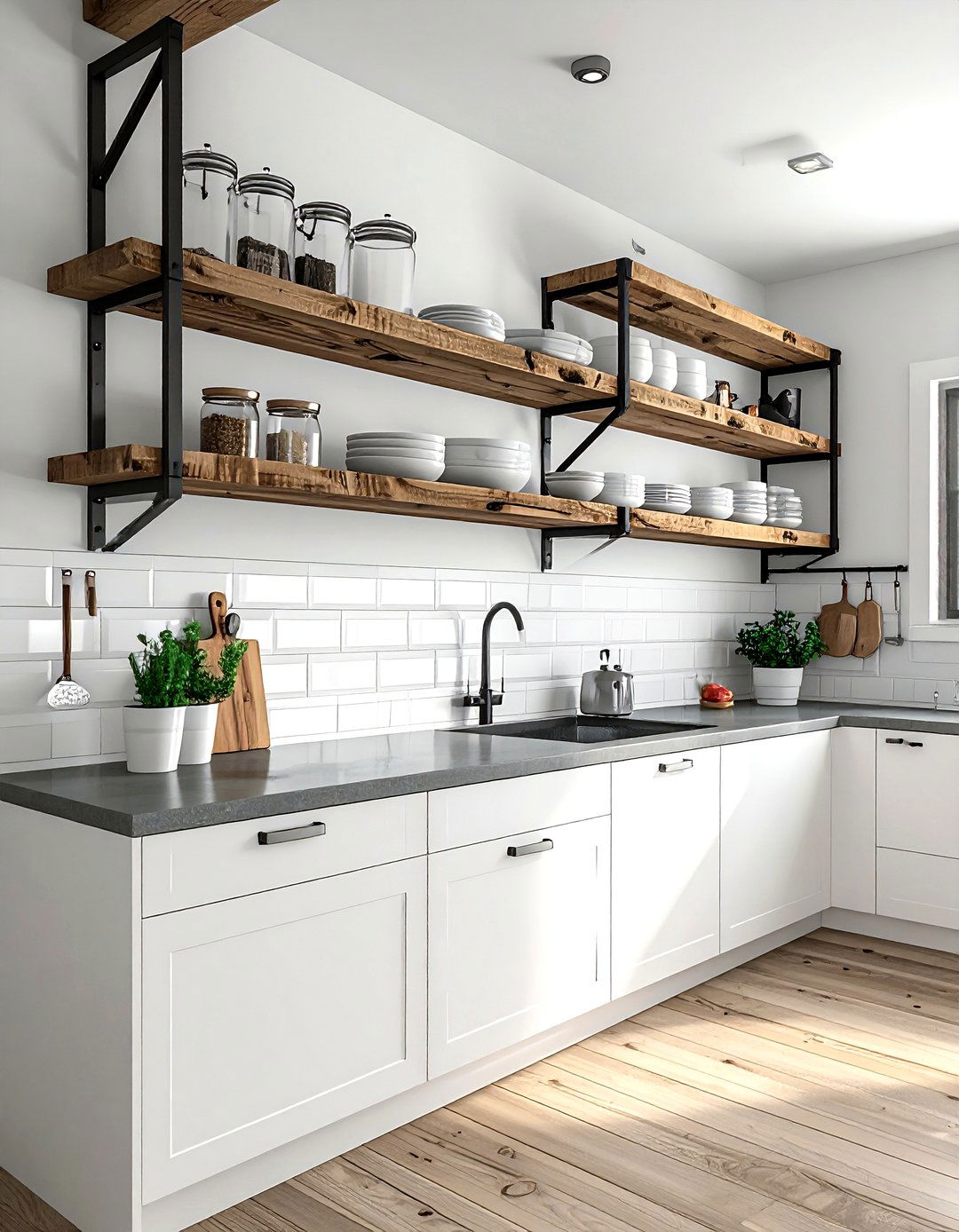 Kitchen open shelving - 30 mountain decor ideas
