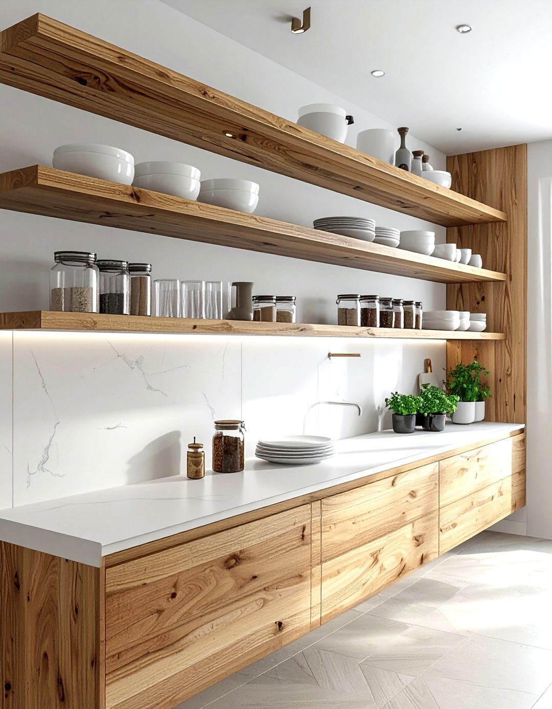 Kitchen open shelving - 30 practical decor ideas