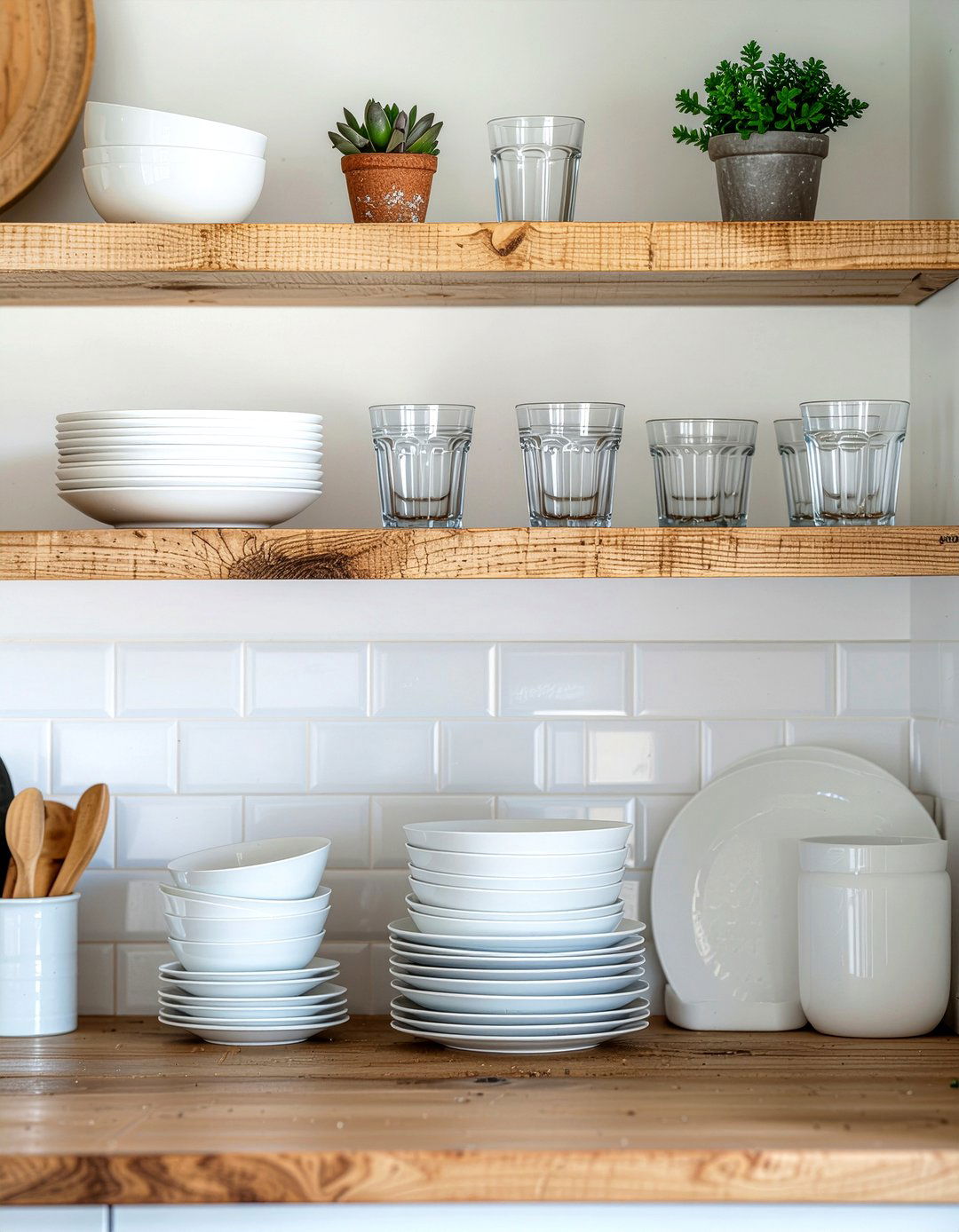 Kitchen open shelving - 30 inexpensive kitchen update ideas