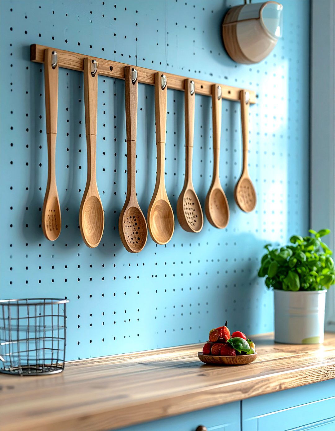 Kitchen pegboard - 30 kitchen on a budget ideas