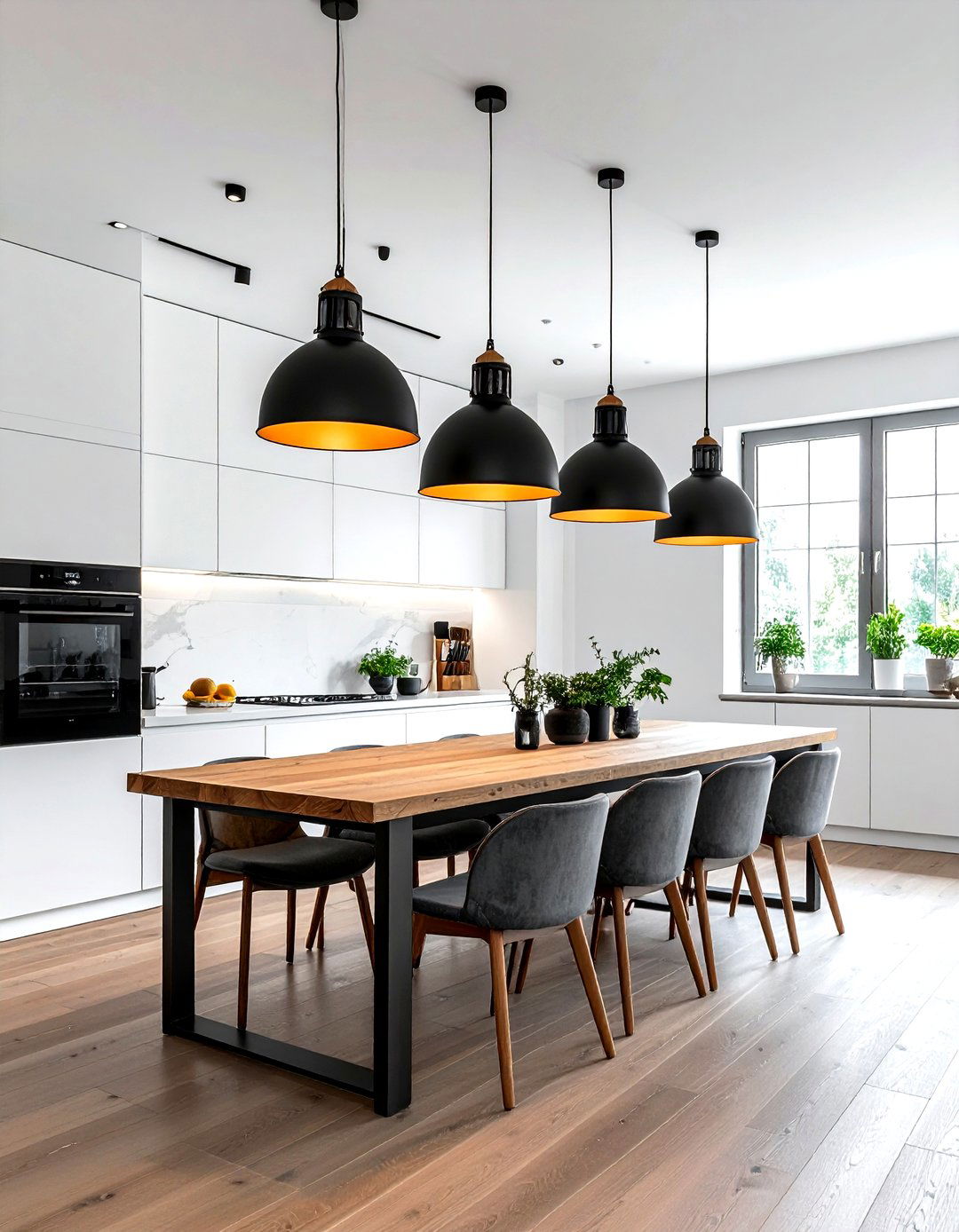 Kitchen pendant light dining - 30 kitchen dining combo ideas