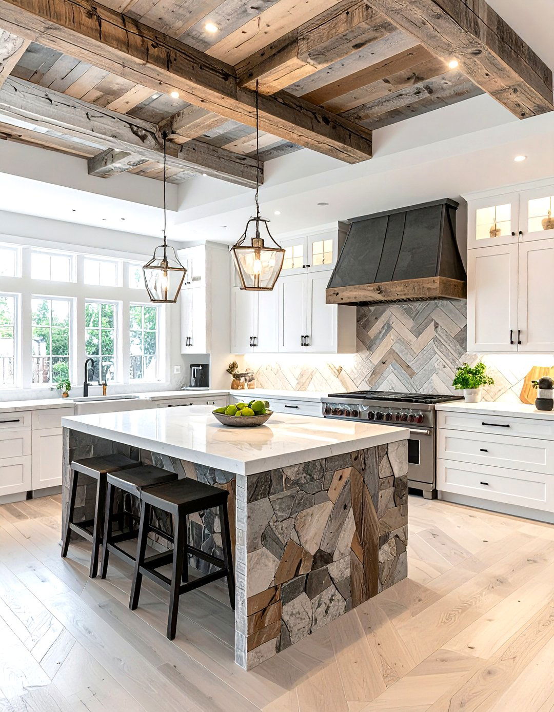 Kitchen reclaimed wood ceiling - 30 kitchen ceiling ideas