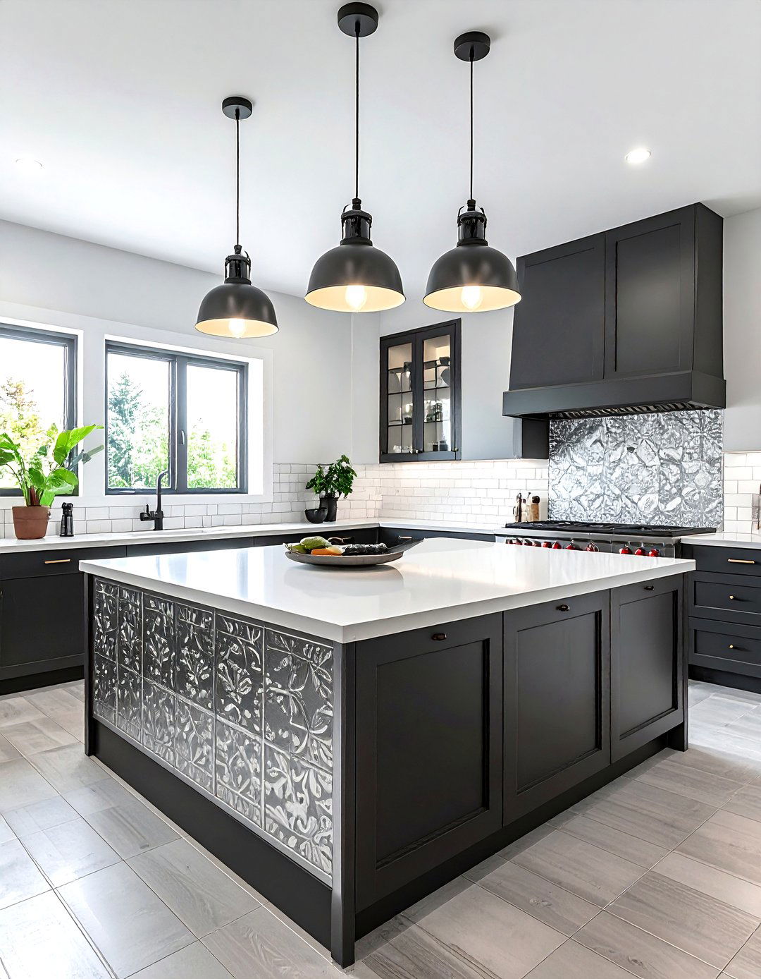 Kitchen tin tiles - 30 kitchen ceiling ideas