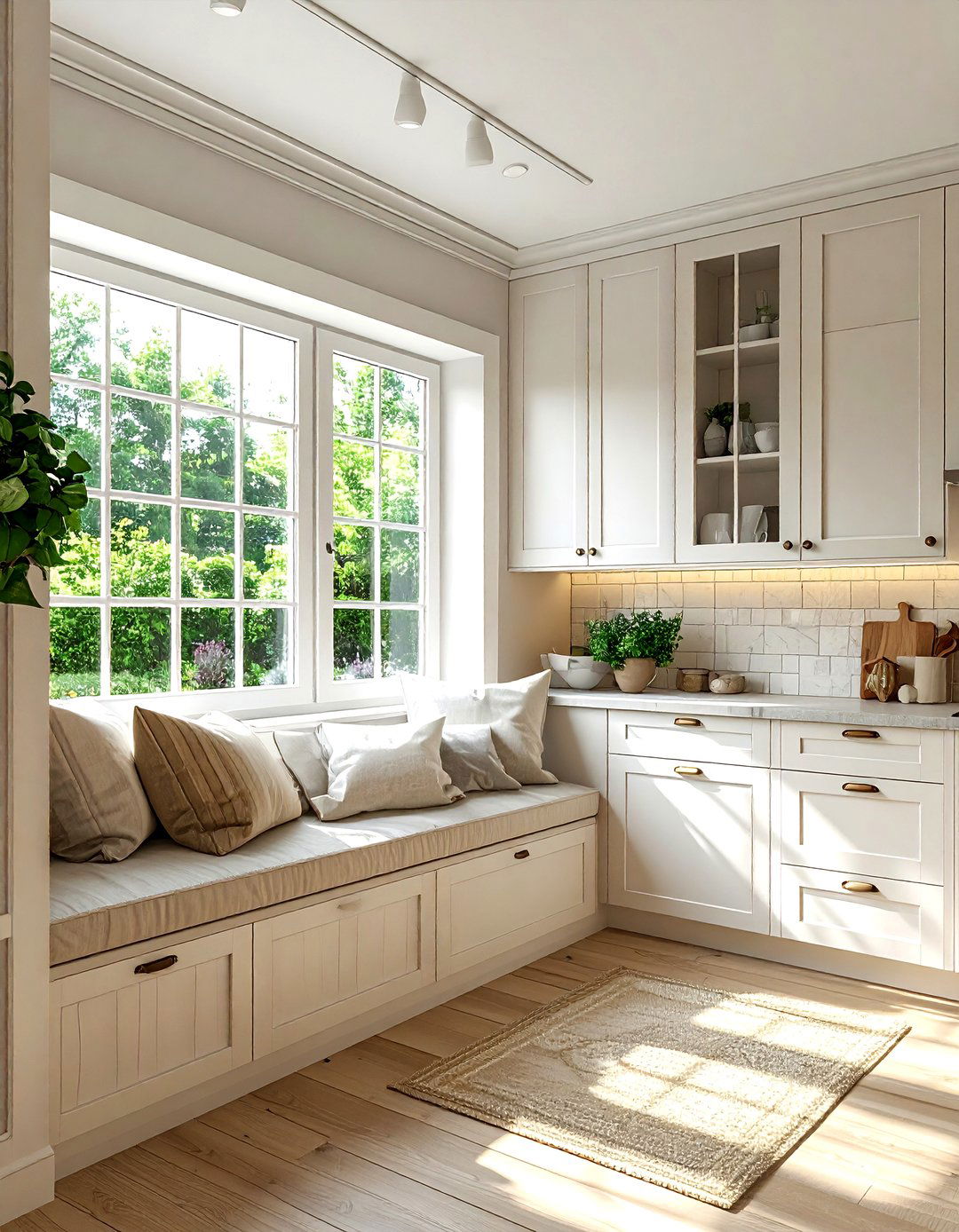 Kitchen window seat - 30 cottage kitchen ideas