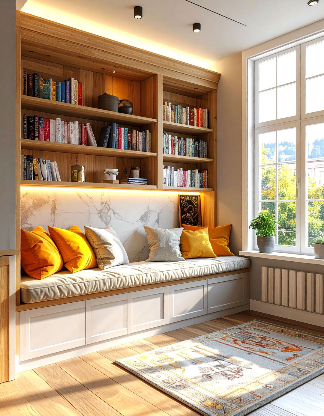 Kitchen window seat bookshelf - 30 window seat kitchen ideas