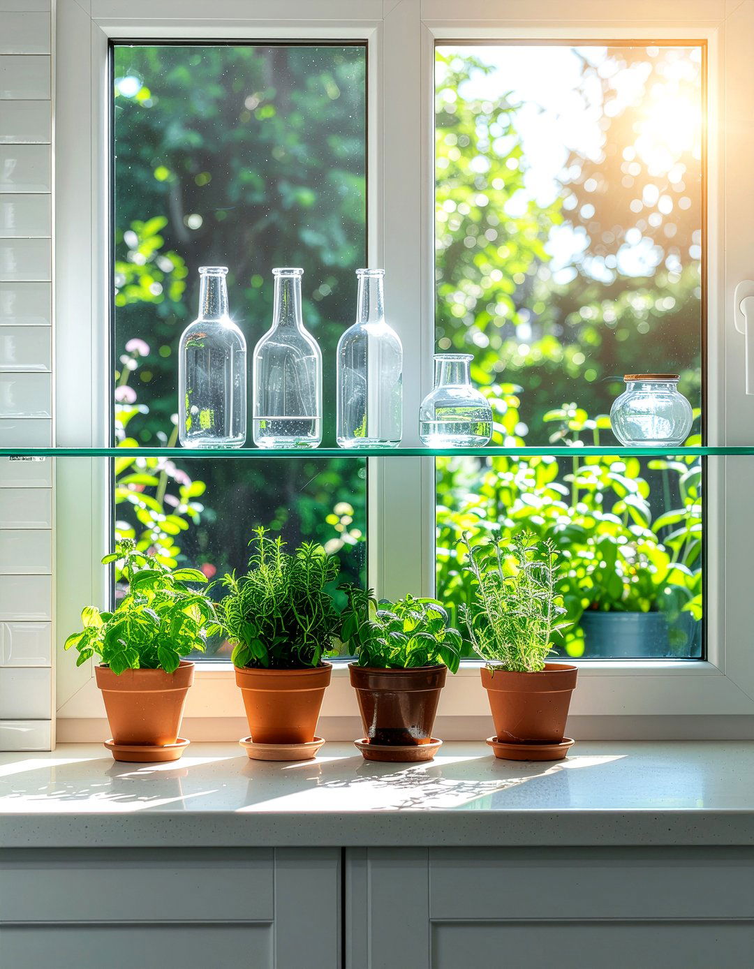 Kitchen window shelf - 30 kitchen display ideas