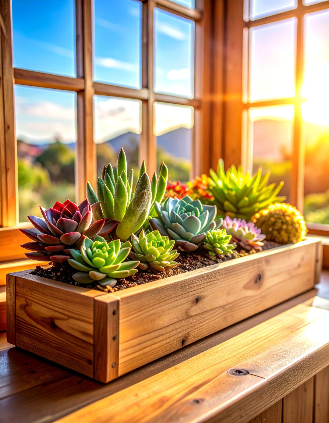 Kitchen window succulent garden - 30 kitchen plant ideas