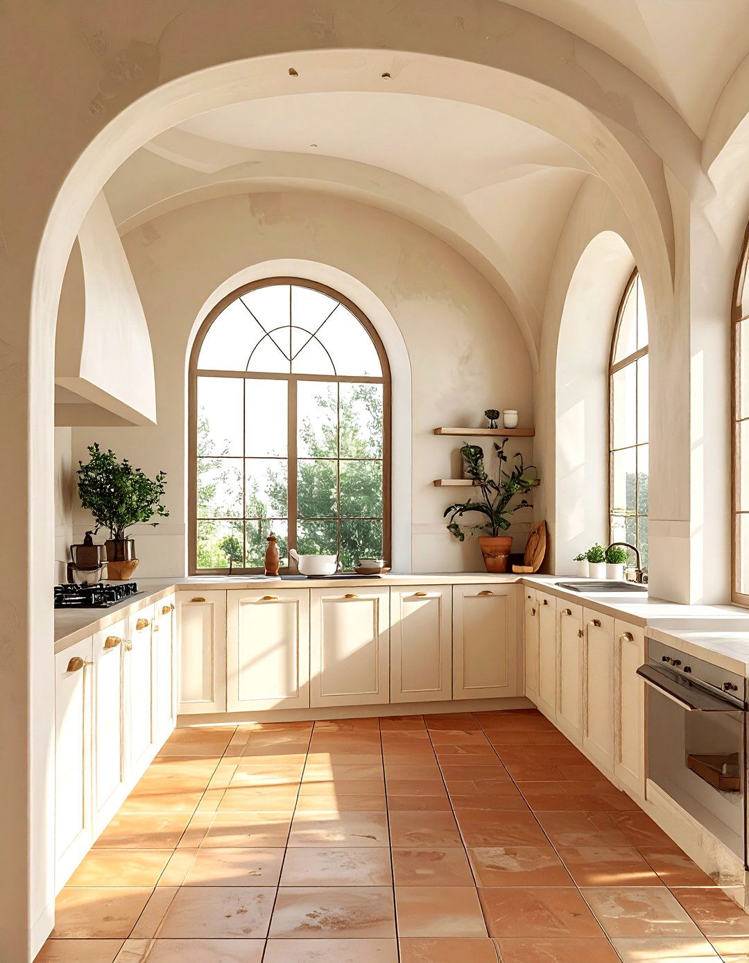 Kitchen with arched windows - 30 natural light kitchen ideas
