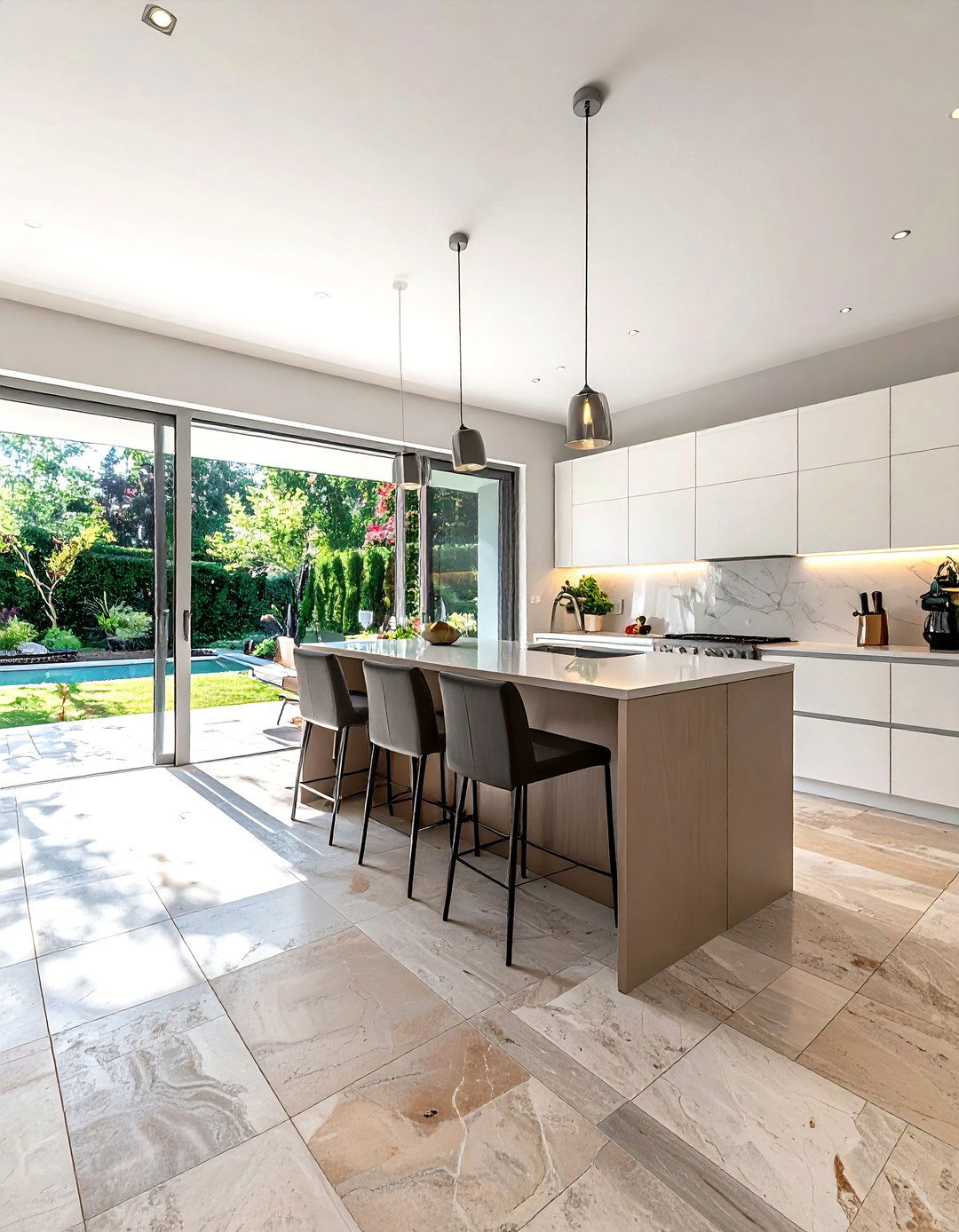 Kitchen with bifold doors to garden - 30 open plan kitchen ideas