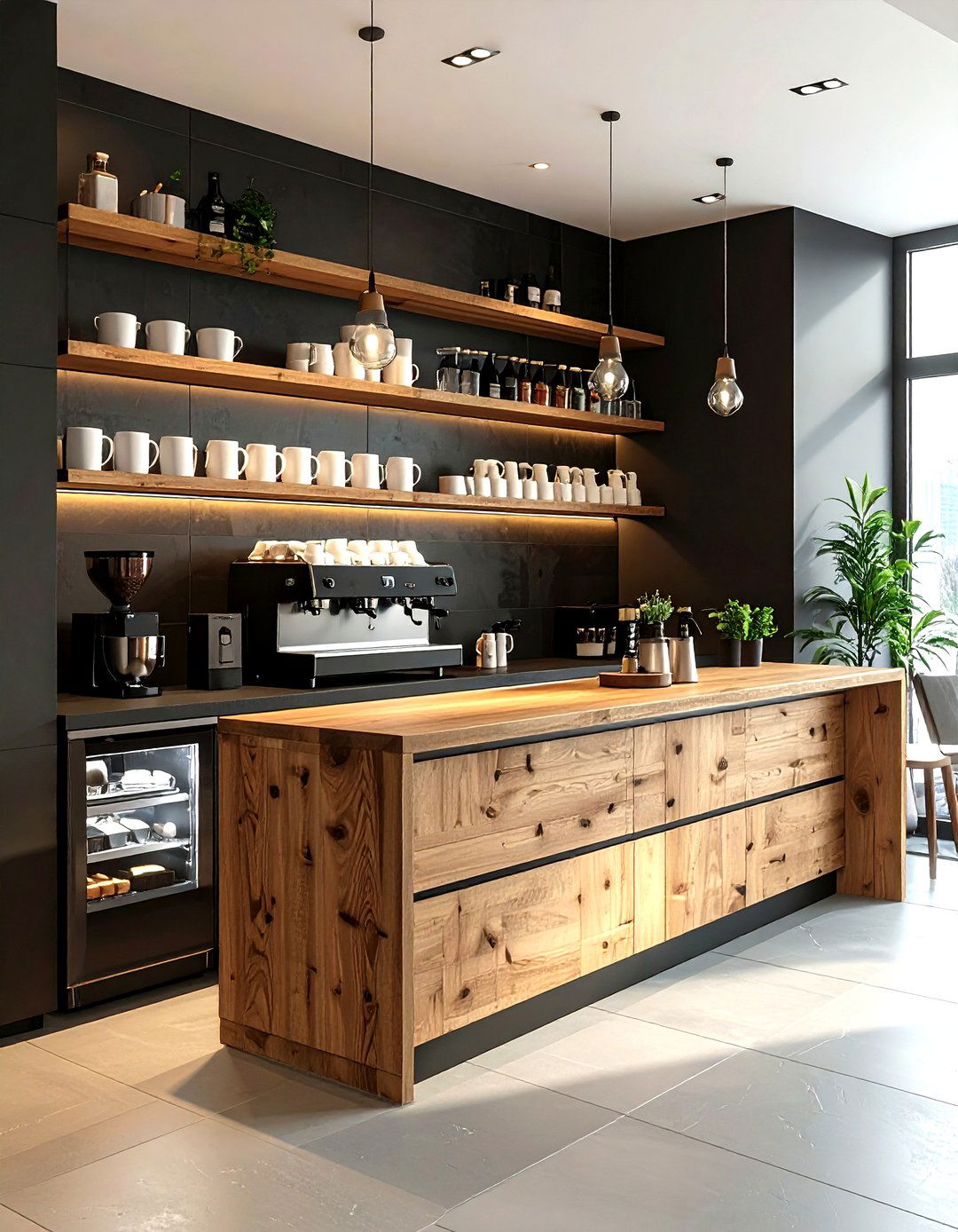 Kitchen with coffee bar station - 30 kitchen reconfiguration ideas