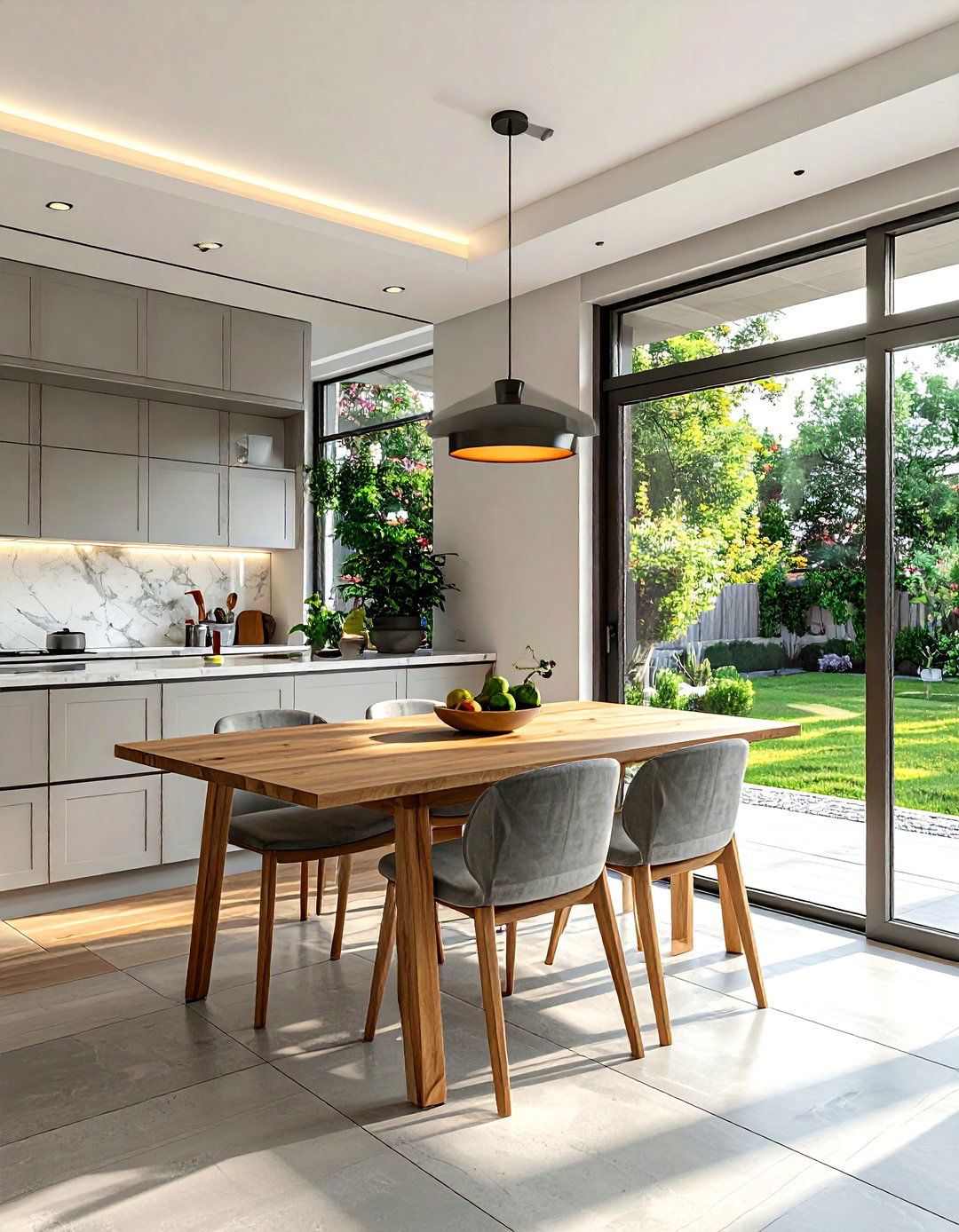 Kitchen with glass doors to garden - 30 natural light kitchen ideas