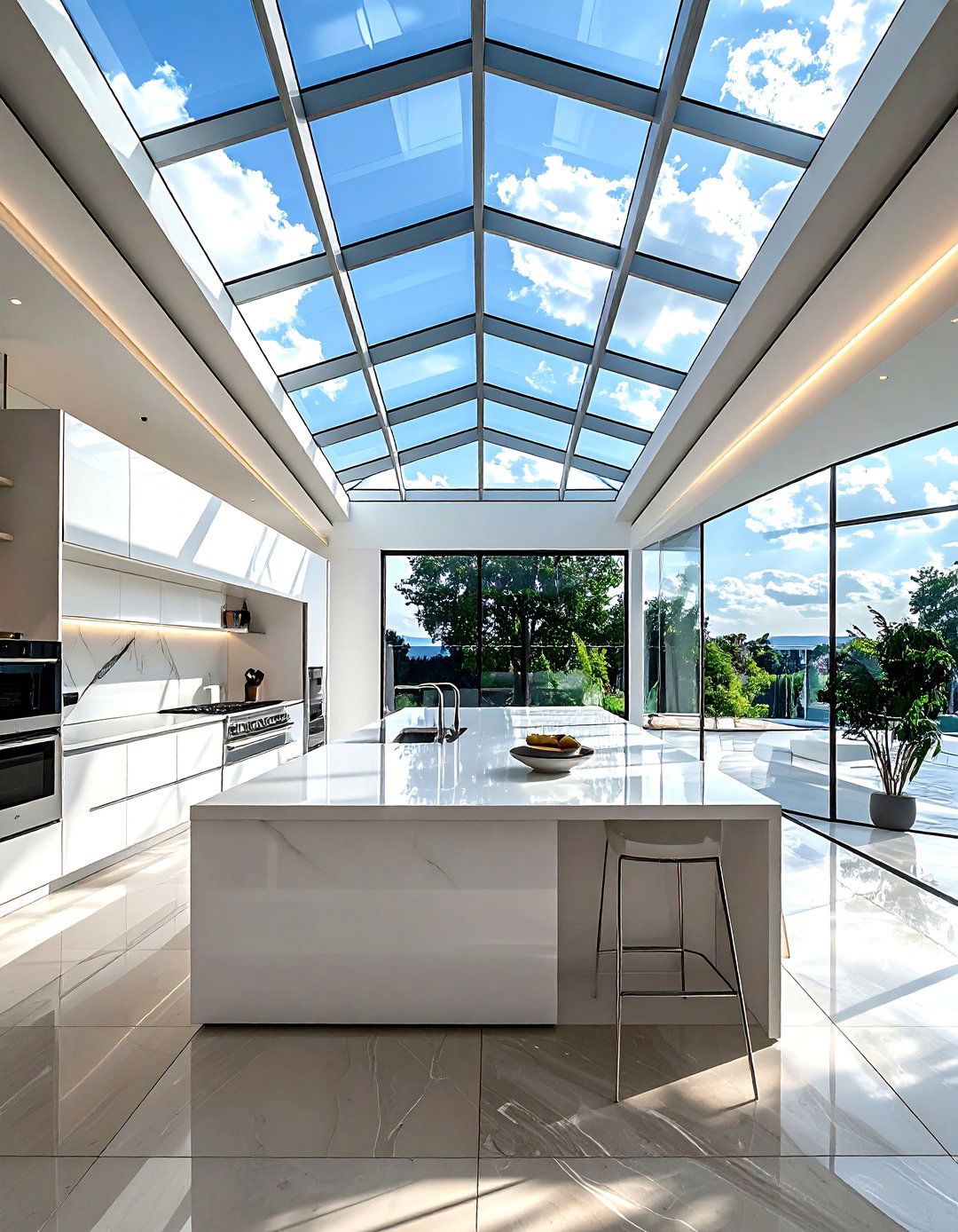 Kitchen with glass roof - 30 natural light kitchen ideas